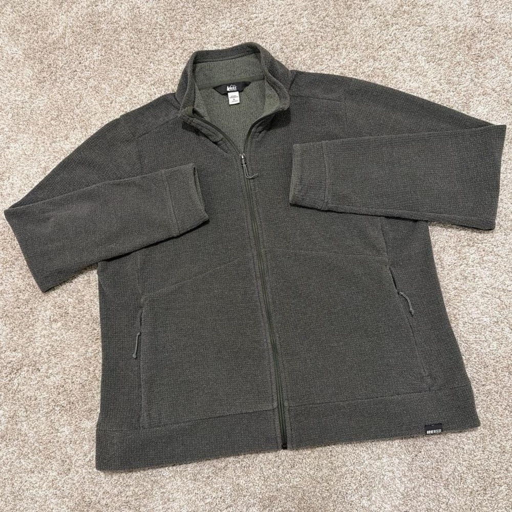 Vintage REI Co-op‎ Full Zip Textured Fleece Jacket | Gray | XL